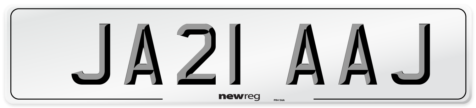 JA21 AAJ Number Plate from New Reg